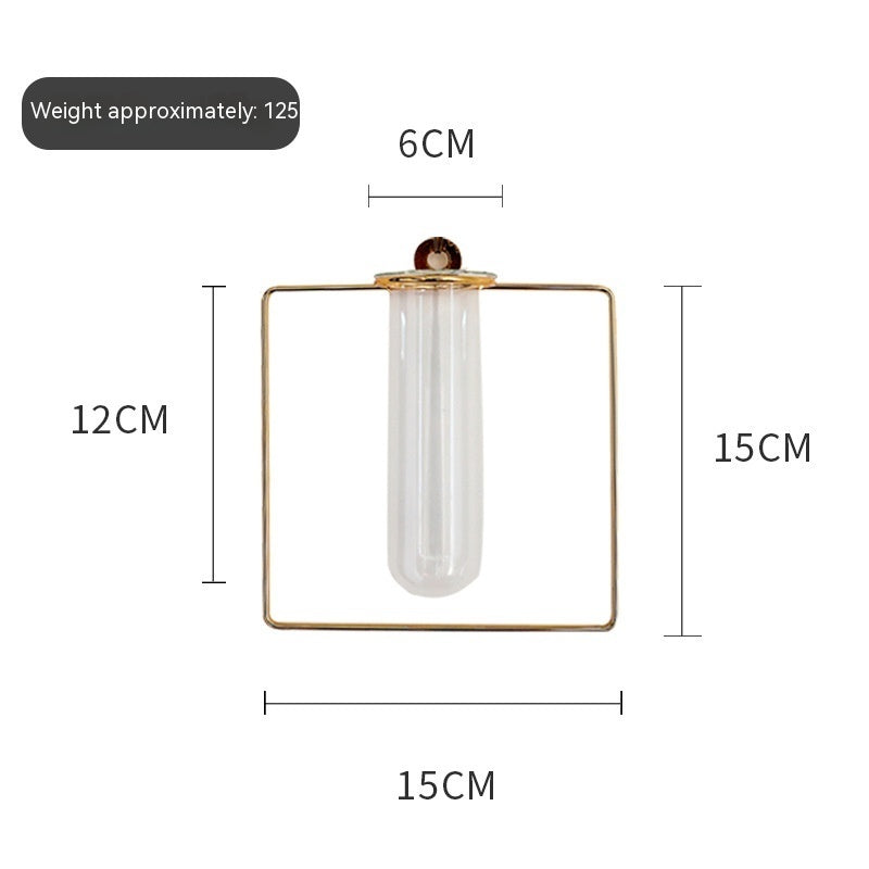 Wall Propagation Station, Gold Geometric Test Tube Vase