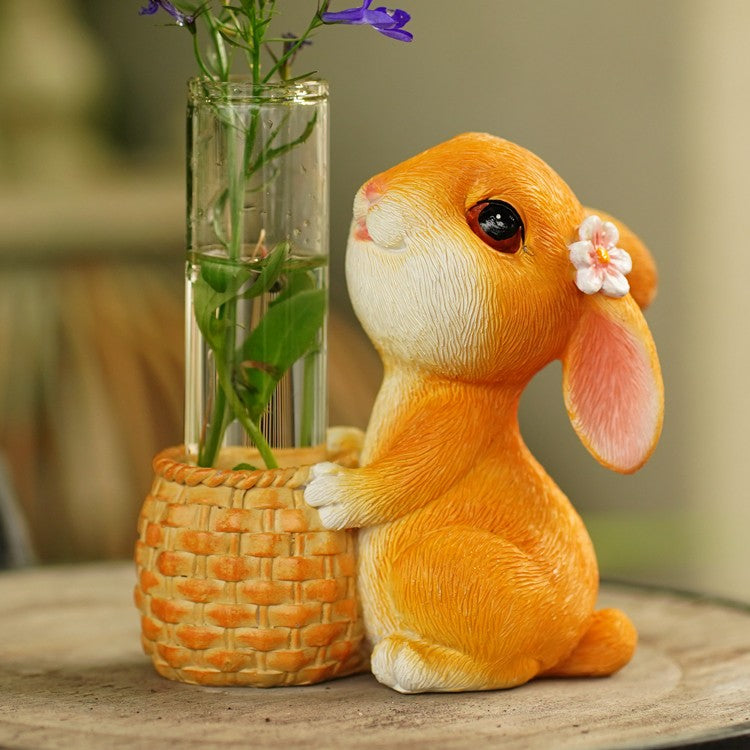 Bunny Propagation Vase, Resin Rabbit with Test Tube