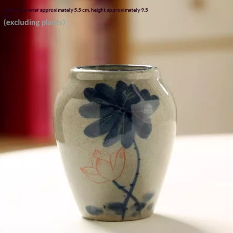 Blue and White Porcelain Succulent Pot, Hand-Painted