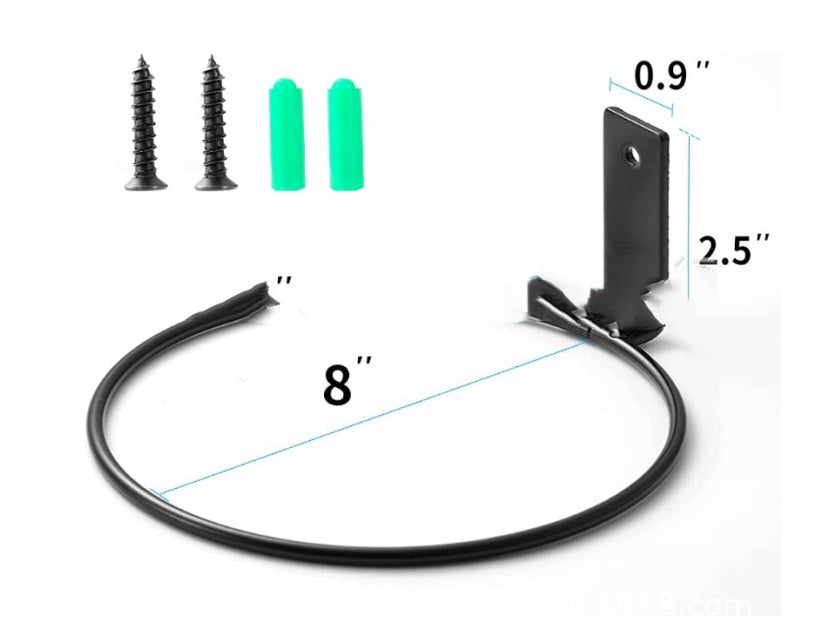 Wall Plant Holder Ring, Black Metal Pot Bracket