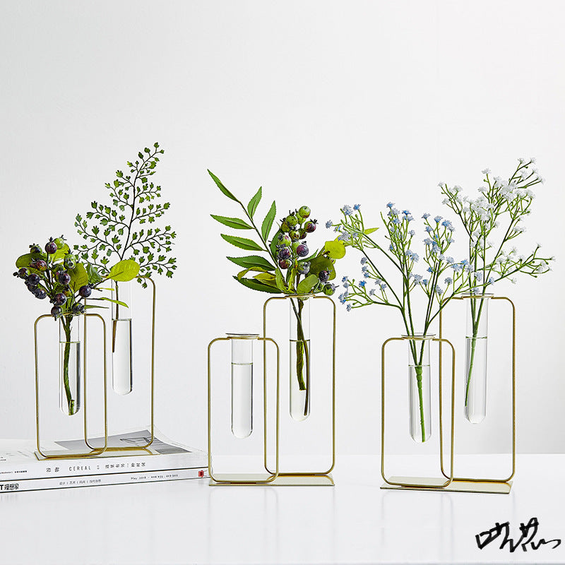 Ferris Wheel Propagation Vase, Gold Test Tube Stand