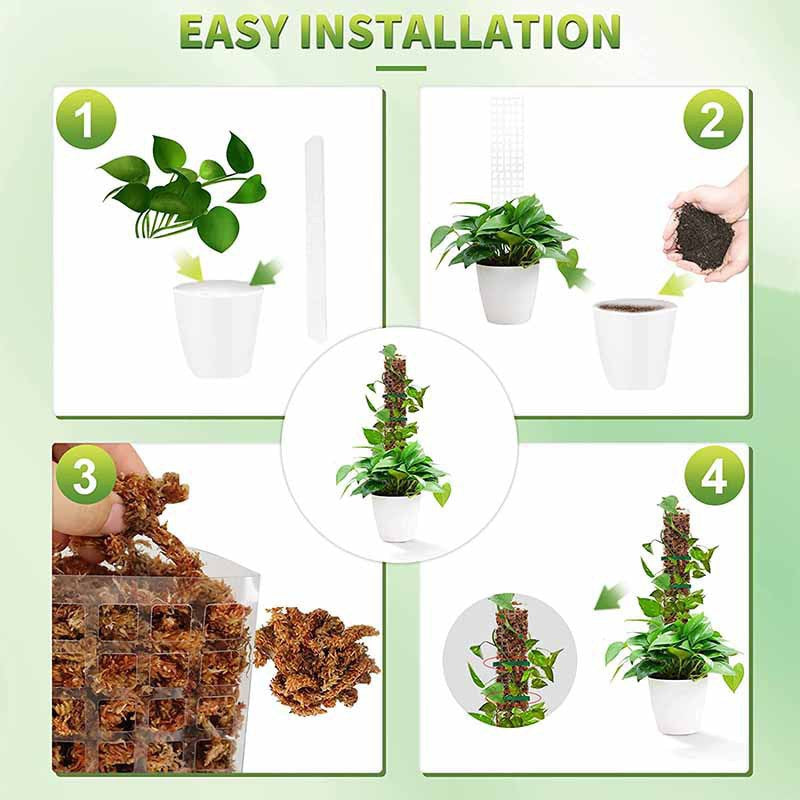 Moss Pole for Plants, Stackable 6 Piece Plant Support