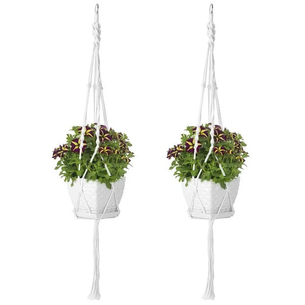 Cotton Rope Plant Hangers 2 Pack, 40" with Ring
