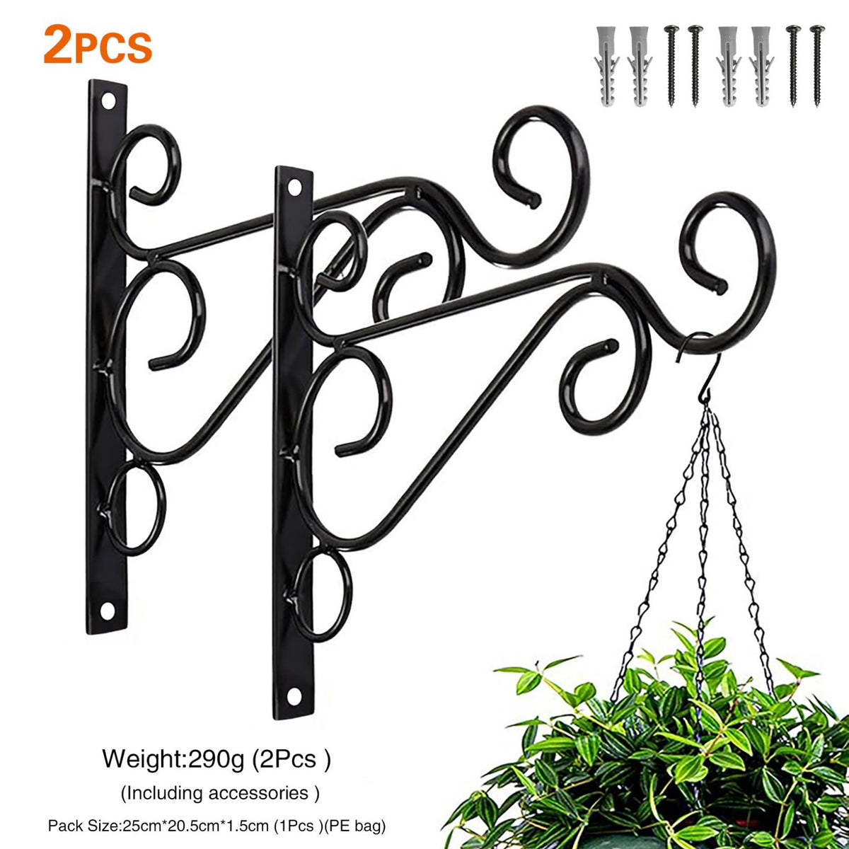 Plant Hanger Bracket, Rustic Iron Wall Hook