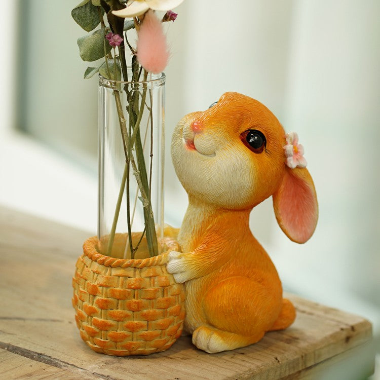 Bunny Propagation Vase, Resin Rabbit with Test Tube