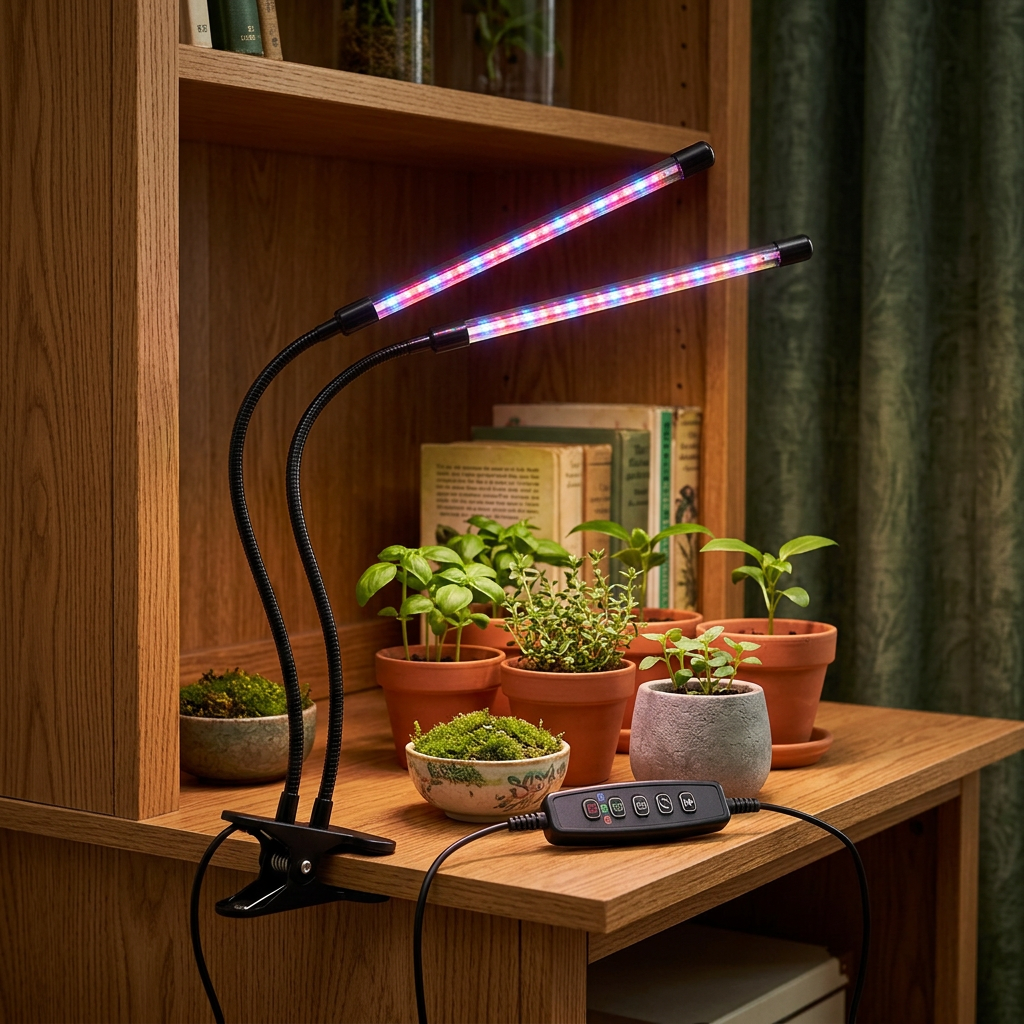 Clip On Grow Light, Dual Head USB LED Plant Lamp