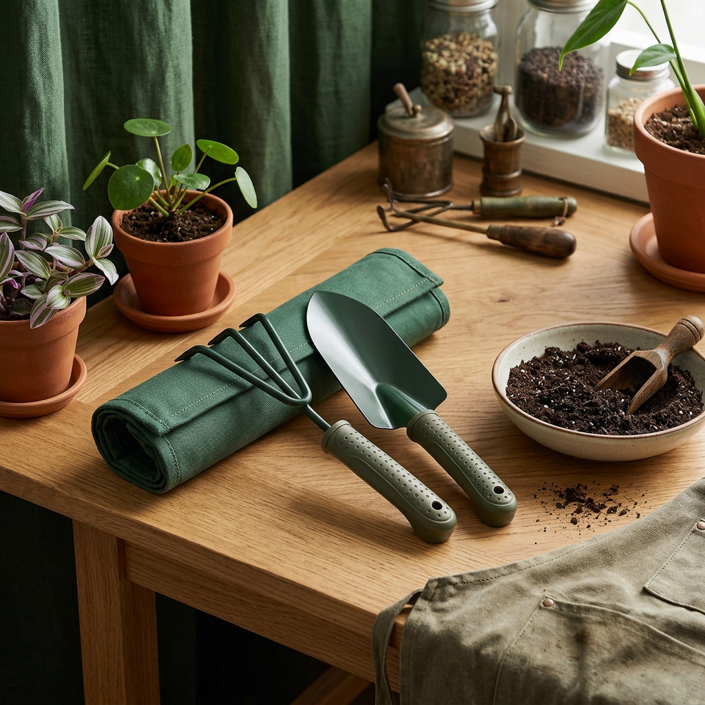 Hand Tool Set 3 Piece with Storage Bag, Trowel and Rake