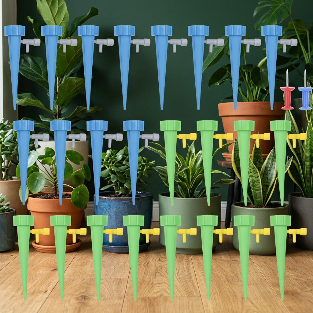 Self-Watering Spikes 24 Pack with Drip Control Valve