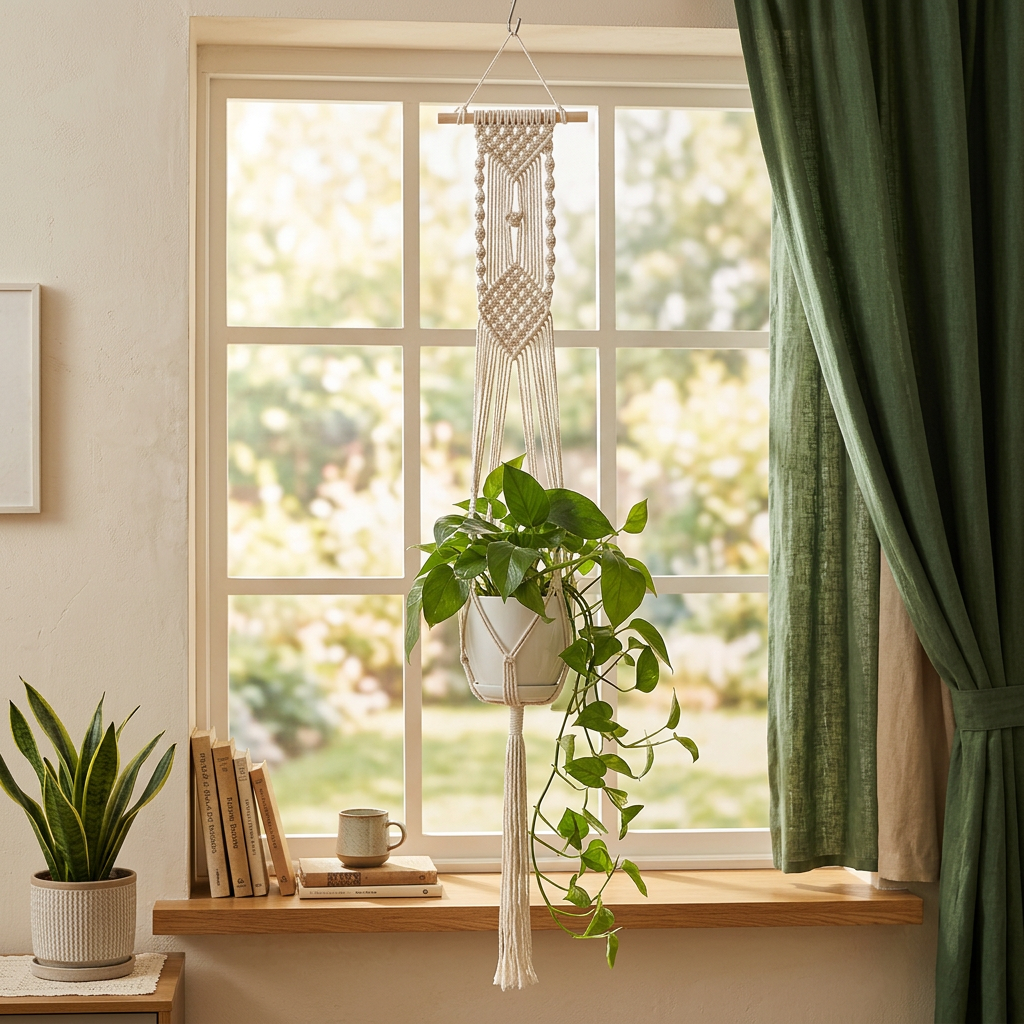 Macrame Pot Net Hanger, Cotton Rope Knot Designs
