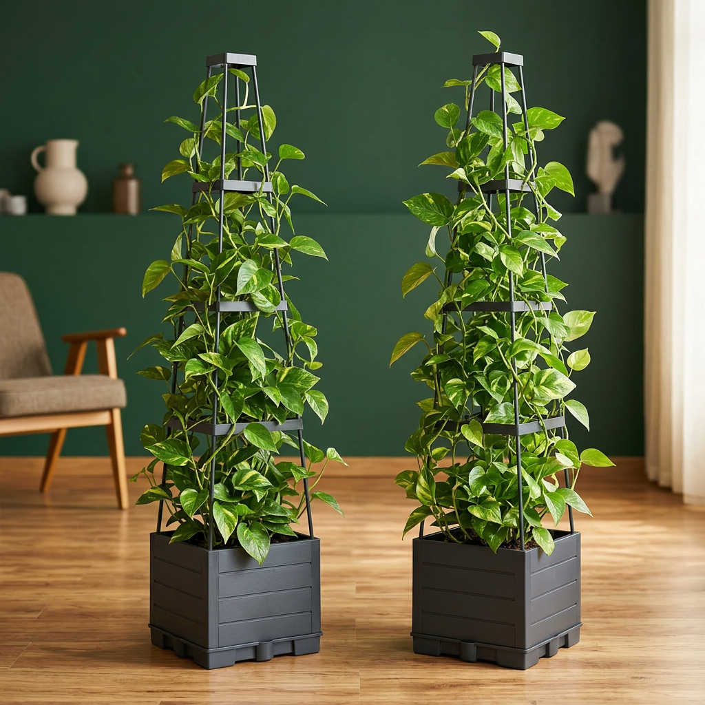 Self-Watering Planter with Trellis, 2 Pack Adjustable