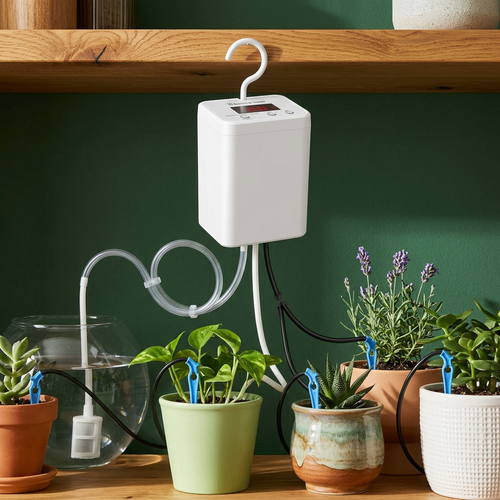 Automatic Plant Watering System, Rechargeable with Timer