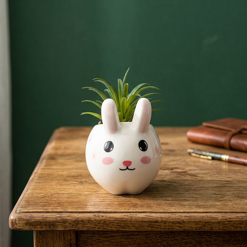 Hand-Painted Animal Succulent Pot, 3.5" Ceramic
