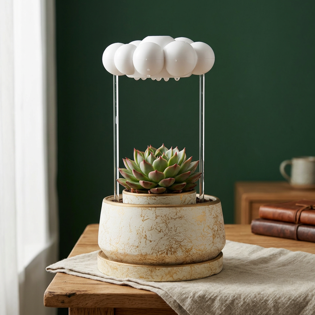 Rain Cloud Watering Stake, Self-Watering Plant Globe