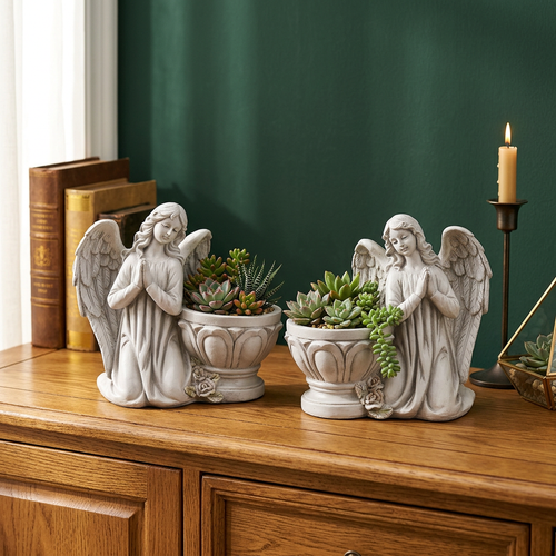 Angel Planter, Resin Figure Succulent Pot