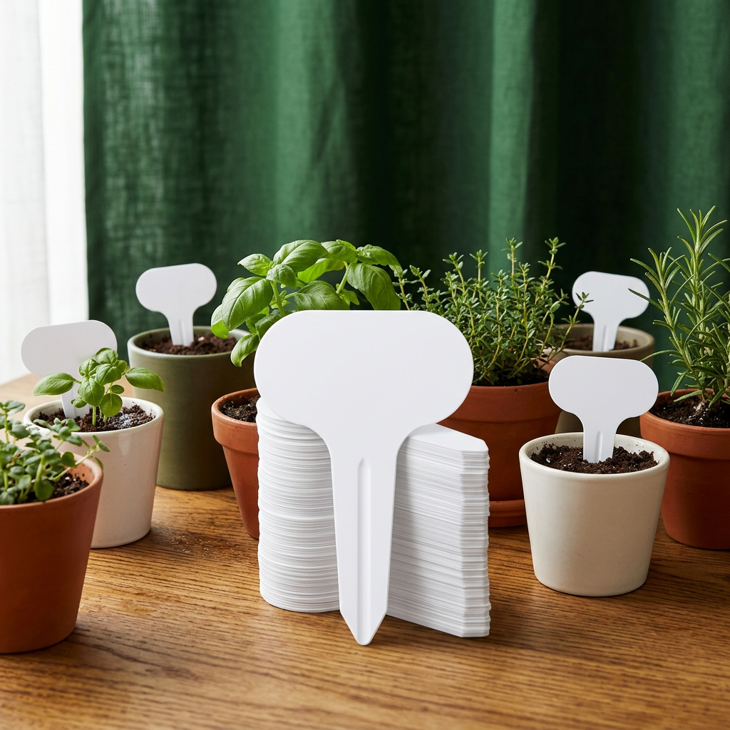 Plant Labels T-Type, White Write-On Markers