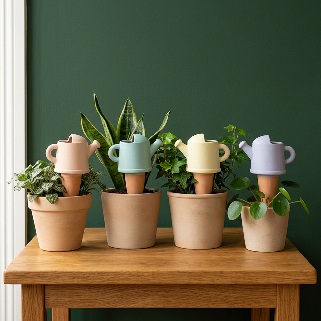 Clay Plant Watering Spikes 4 Pack, Slow-Release